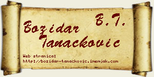 Božidar Tanacković vizit kartica